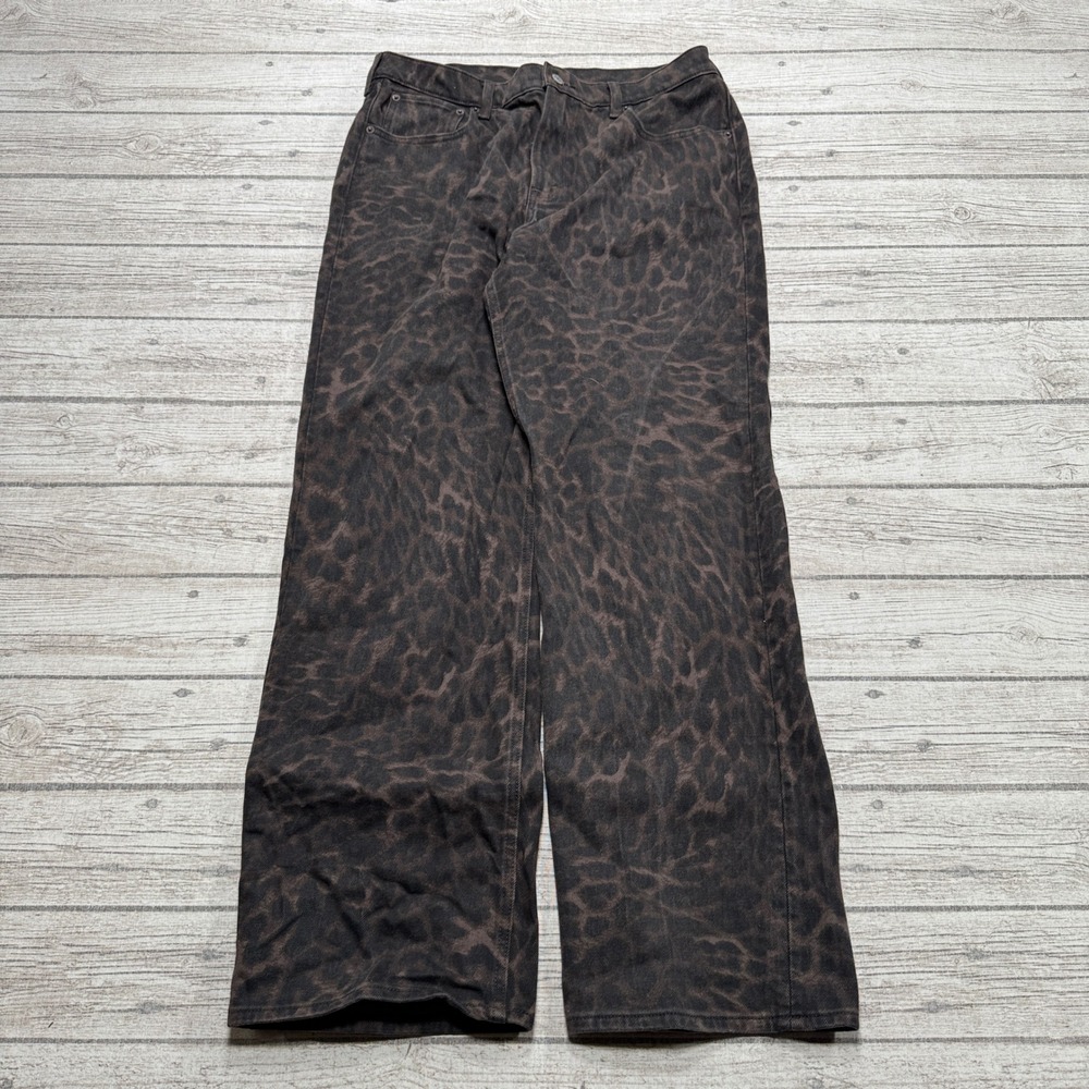 Abercrombie & Fitch Jeans Women's 31 Brown Leopard High Rise 90s Relaxed Skater